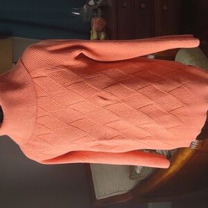 Talbots Vibrant Orange Cowl Neck Sweater